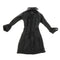 Female Clothing 1/12 Women Black Long Leather Coat for Scarlet