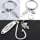 Fish Hook Metal Keychain Key Chain Ring Keyring 1 pcs Fashion Gifts for Dad