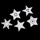 50pcs White Stars Wooden Snowflakes Craft Christmas Tree Hanging Decorations
