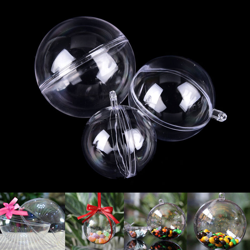 Bath bomb molds, christmas ball ornaments 3 Size with 15 set clear plastic FU