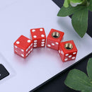 4pcs Dice Car Truck Bike Tire Air Valve Stem Caps Covers Wheel Rims (Red)