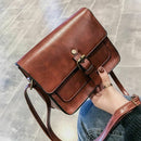 New Women Retro Oil Skin Small Square Bag Belt Pliers Shoulder Messenger Ba