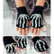 1 Pair Women Unisex Knitting Warmer Black Skeleton Claw Fingerless Gloves 17cm
