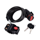 1pc Steel Cable 90cm Spiral Security Lock Bike Cycle Bicycle Chain+2 Keys FT