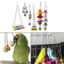 6Pcs Pet Bird Parrot Bite Toys Set Swing Claw ball Bell string Hanging Toys