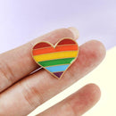 Rainbow Love Heart Badge Brooch Creative Enamel Geometric Pins Jewelry Gift A