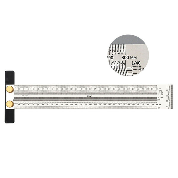 Stainless Woodworking Scribe Marking Gauge Ruler Carpenter DIY Tools 300mm/ 12''