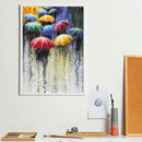 Painting By Numbers DIY Raining Street Hand Painted Canvas Oil Art Picture A