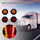 2x Amber 2x Red 2 inch Round 4 LED Trailer Truck Marker Clearance Lamp Kit