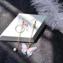 Summer Asymmetric Butterfly Alloy Earrings Long Paragraph Wing Earrings Jewelry