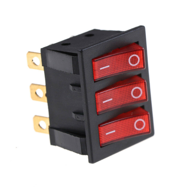 KCD3 34*40 Big Rocker Switches With Red Light Three-Way Switch 9 Pin2Position Kw