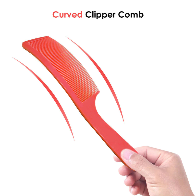 Barber Stylist Curved Styling Comb Flat Top Hairdressing Comb Red