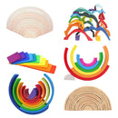 Handmade Wooden Rainbow Stacking Stacker Toddler Montessori Toys