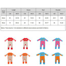 Baby Long Sleeve Crawling Mop Jumpsuit Romper One Piece Blue+Orange 90cm