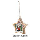 Wooden Star Pendant Xmas Tree LED Fairy Light Ornaments (Christmas Moose) A