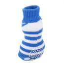 Striped Pet Dog Doggie Socks Paws Covers w/ Non-slip Bottom -Size S