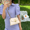 Alligator Leather Chain Shoulder Bag Women Purse Crossbody Pouch (White)