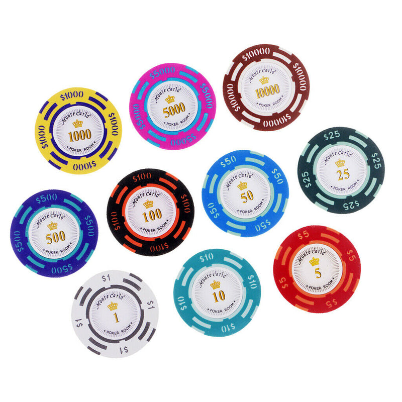 10pcs Clay Chips Games Coins Board Games Props Casino Style Games Party Bar