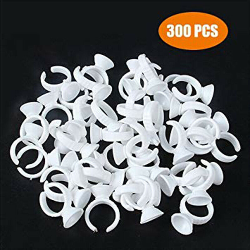 Disposable Plastic Nail Art Tattoo Glue Holder Eyelash Extension Rings Adhe D8N3