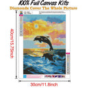 5D DIY Full Drill Diamond Painting Dolphin Cross Stitch Embroidery (440)
