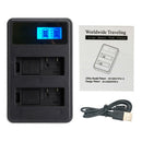 For GOPRO5/6 Battery Charger AHDBT-501 Double Slot Micro-usb LCD Charg ORL