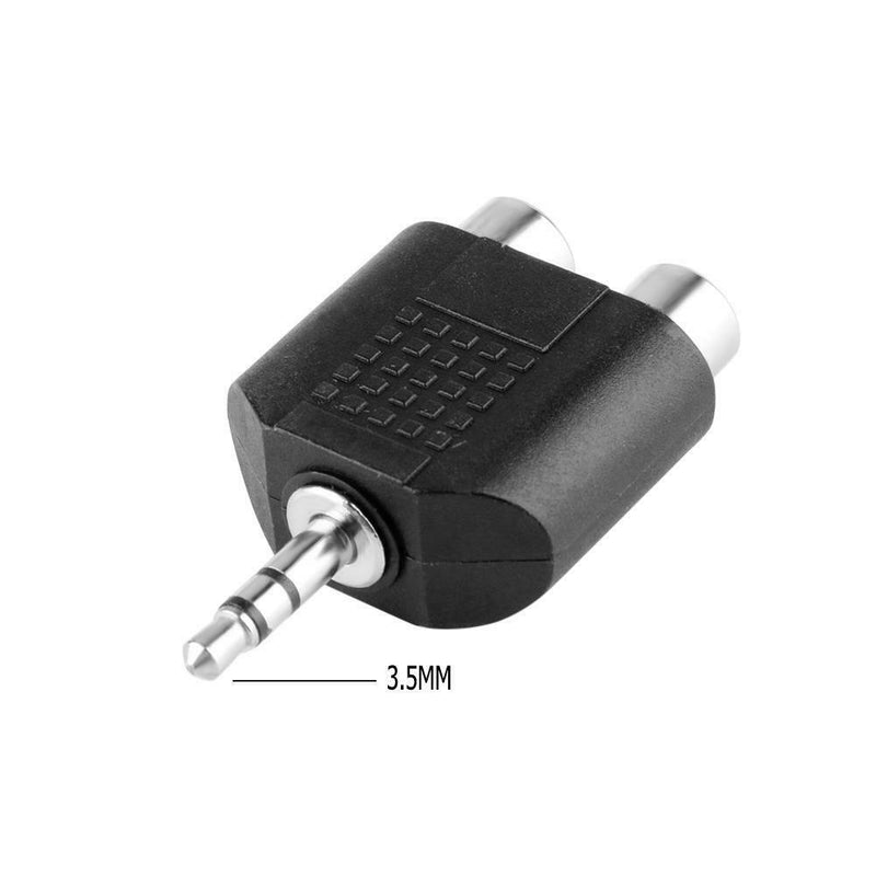 2pcs 3.5mm 1/8 TRS Male to 2 RCA Female Y Splitter Stereo Adapter Converter