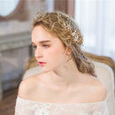 Crystal Rhinestone Peals Flower Side Hair Clip Wedding Bridal Hair Jewelry