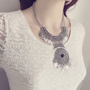 Bohemian Festival Jewelry Fashion Women Double Chain Coin Statement Necklace_3C
