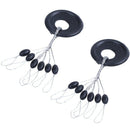 8 Pcs 6 in 1 Oval Shape Black Rubber Stopper Bead Fishing Bobber