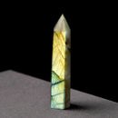 Natural Labradorite Moonstone Quartz Crystal Point Rock Healing Wand Stone