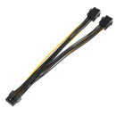 Dual 6 Pin 18AWG Female To Single 8Pin Male PCIe Graphics Cards Power Cable 20cm