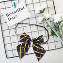 Women's Ruffled Grid Prints Bowtie Neckwear Ornament