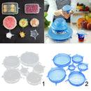2 Set Clear Kitchen Silicone Stretchable Seal Lids Pot Bowl Covers Non-toxic