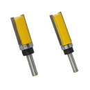 2pcs Router Bit 2-Flute Flush Trim Router Cutter Bit Carving Woodworking