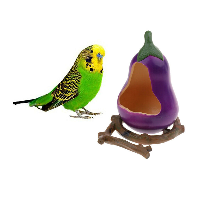 Eggplant & Pumpkin Bowls Bird Small Parrot Pigeons Cage Stand Cup