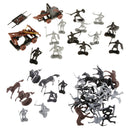 2 Set Mini Medieval Old Soldier Figures Statues with Horse