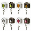 Novel Mini Sparrow Bird Nest KeyChain Key Ring Holder Hook Whistle