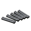 5 Pcs Dual Row 12 Position Barrier Screw Terminal Strip 600V 15A