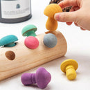 Wooden Mushroom Harvesting Catching Montessori Educational Game for Toddler Toys