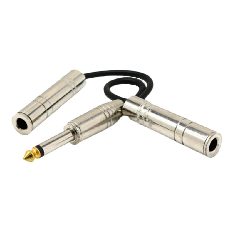 8" 1/4" Audio Jack Male to Dual 6.5mm Mono Female Audio Y Splitter Audio Cable