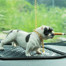 1xCool Bully Dog Car Dashboard Decorative Interior Display Ornaments-White
