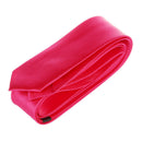 Unisex Leisure Tie Skinny Narrow Tie - Solid Shocking rose Red
