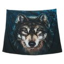 Realistic Wolf Printed Wall Hanging Tapestry with Romantic Pictures Art Nat V3B4