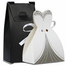 100X Tuxedo Dress Bride Wedding Bomboniere Ribbon Boxes Favor Guest Candy Gift