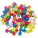 100pcs Colors Floral Shape 2 Holes Wooden Sewing Buttons Fasteners DIY Craft
