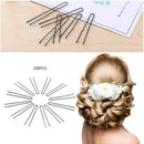100pcs Black Waved U-Shaped Hair Bobby Pins Women Metal Hair Styling Clips