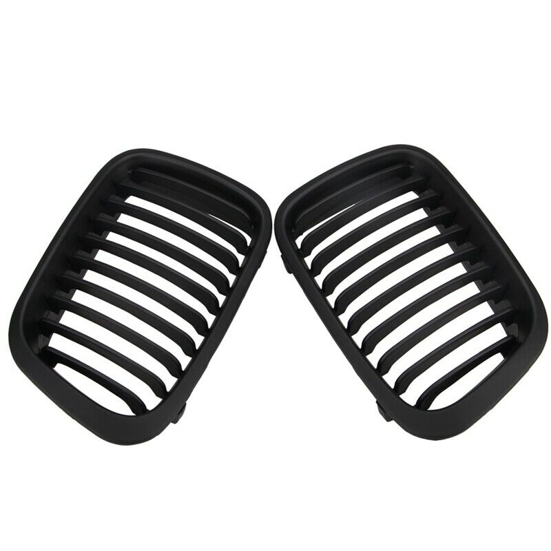 1 Pair Abs Front Replacement Matte Black Kidney Grille Grill For Bmw E46 3  P5H2