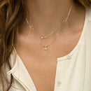Women Multilayer Rhinestone U Shape Charm Golden Tone Chain Pendant Necklace Hot