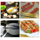 40Pcs Round Paper Silicone Oil Non-Stick Baking Papers Pad Mats White Dia 11cm