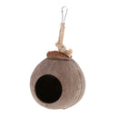 Natural Coconut Shell Bird Nest Cage Feeder Hanging Standing Toys Parrot